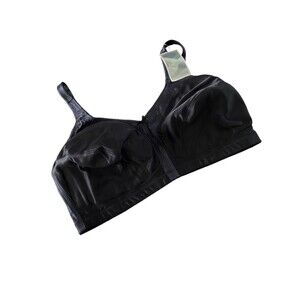 Amoena Mastectomy Bra Womens 46DD Black Ava 2115 Wireless Pocketed Full Coverage